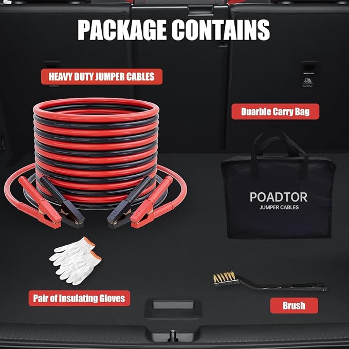 Heavy Duty Jumper Cables 1 Gauge 30FT 900A, Automotive Booster Cables - Image 8