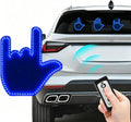 Middle Finger Car Light, Hand Gesture Light for Car, Road Rage Led Sign, Light Up Road Mate Hand Led for Cars Window with Remote, Funny Cars Accessories, for Men (Blue)
