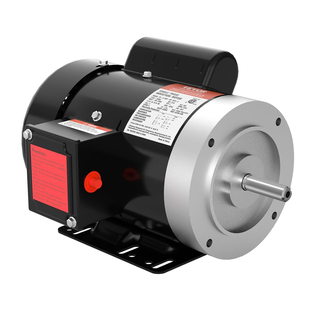 vevor 3/4hp electric motor 1725 rpm, ac 115v/230v, main product view