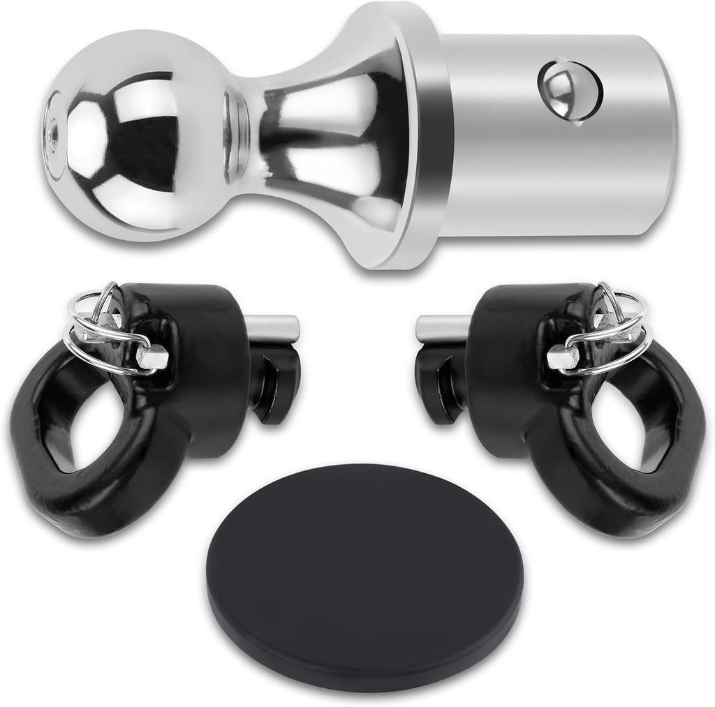 60618 Puck System Gooseneck Hitch Ball Kit with Case 38K 2 5/16 Ball Hitch Compatible with Dodge Ram 2500 3500 2013-2024 60638 60601 60617 Truck Bed with 2 Gooseneck Safety Chain Anchors