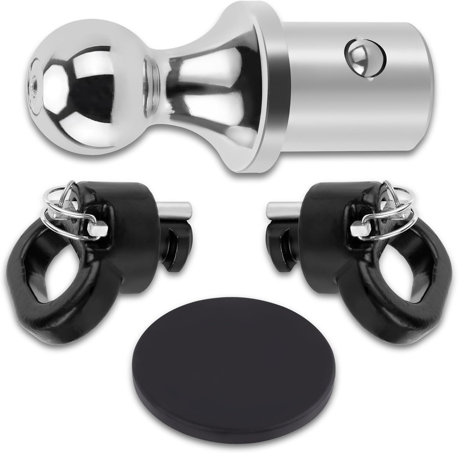 60618 Puck System Gooseneck Hitch Ball Kit with Case 38K 2 5/16 Ball Hitch Compatible with Dodge Ram 2500 3500 2013-2024 60638 60601 60617 Truck Bed with 2 Gooseneck Safety Chain Anchors