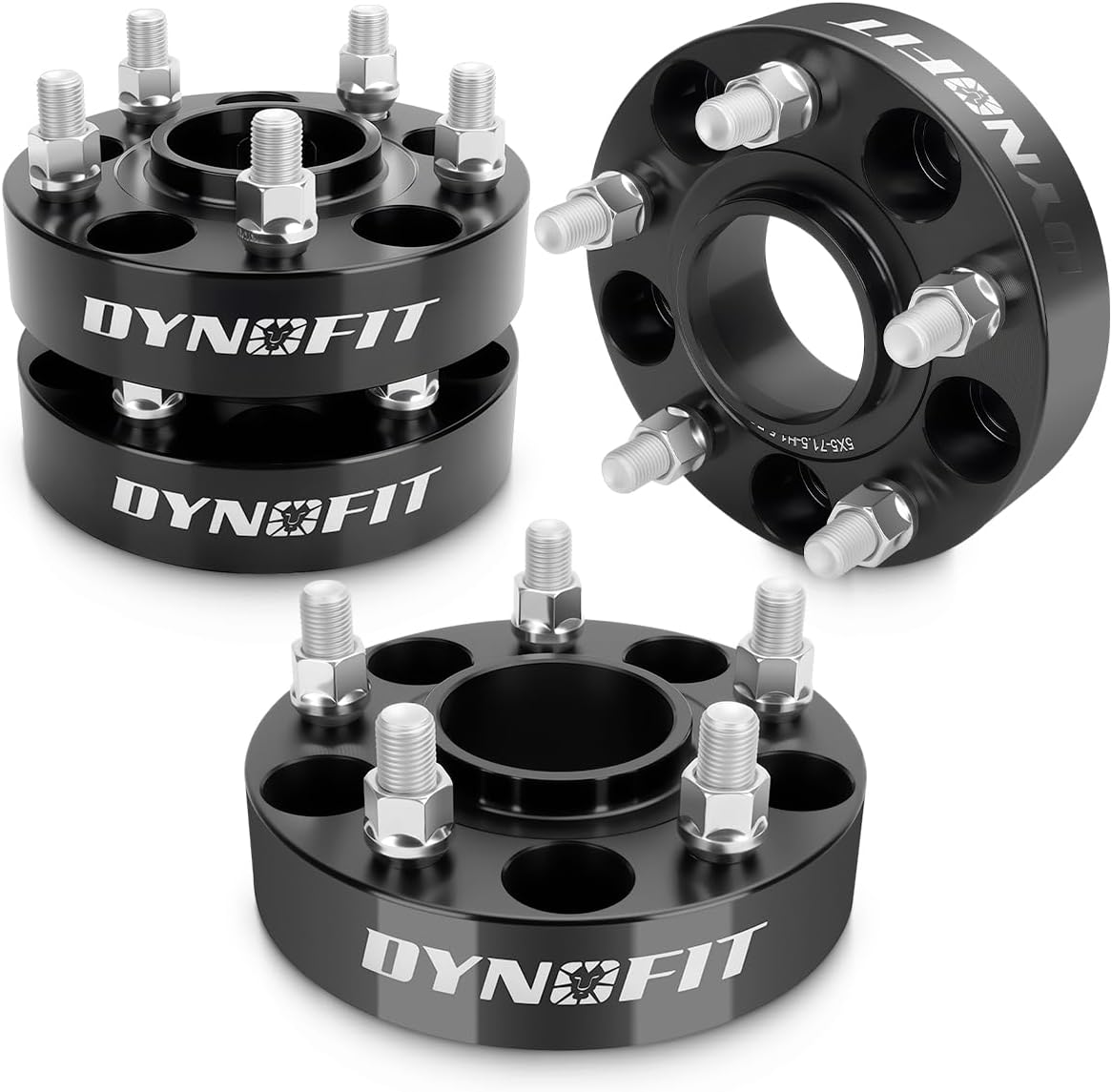 dynofit 1.5" Wheel Spacers for Je/ep JL JT WK WL, 5x5(5x127) HubCentric 71.5mm Thread M14x1.5 for 2018-2026 Wrangle, 2011-2026 Grand Cherokee, 2019-2026 Gladiator, 4 Pcs Forged Aluminum Spacers