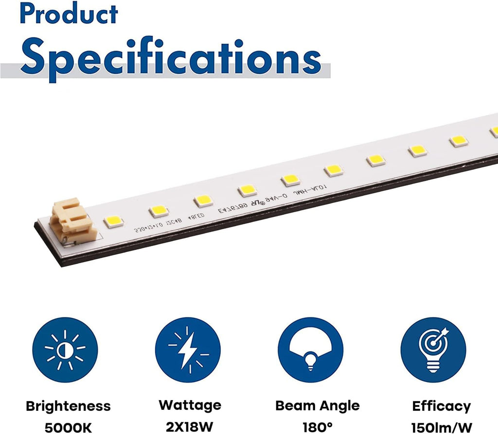 2Pack LED Troffer Retrofit Kit 2x4 FT Magnetic, 72W,5000K, Without Cover