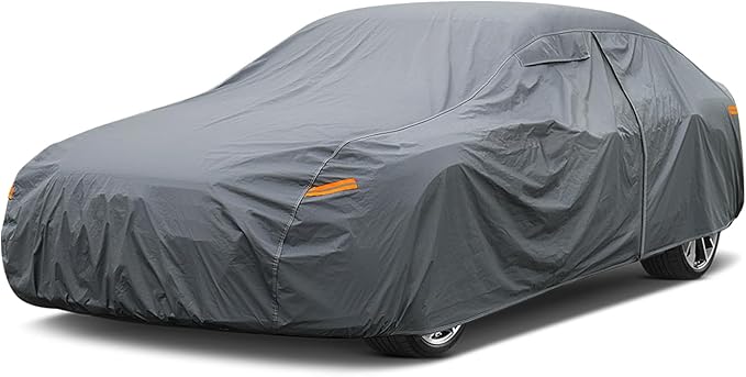 16 Layers Car Cover Waterproof All Weather, Heavy Duty Outdoor Car Cover by GUNHYI