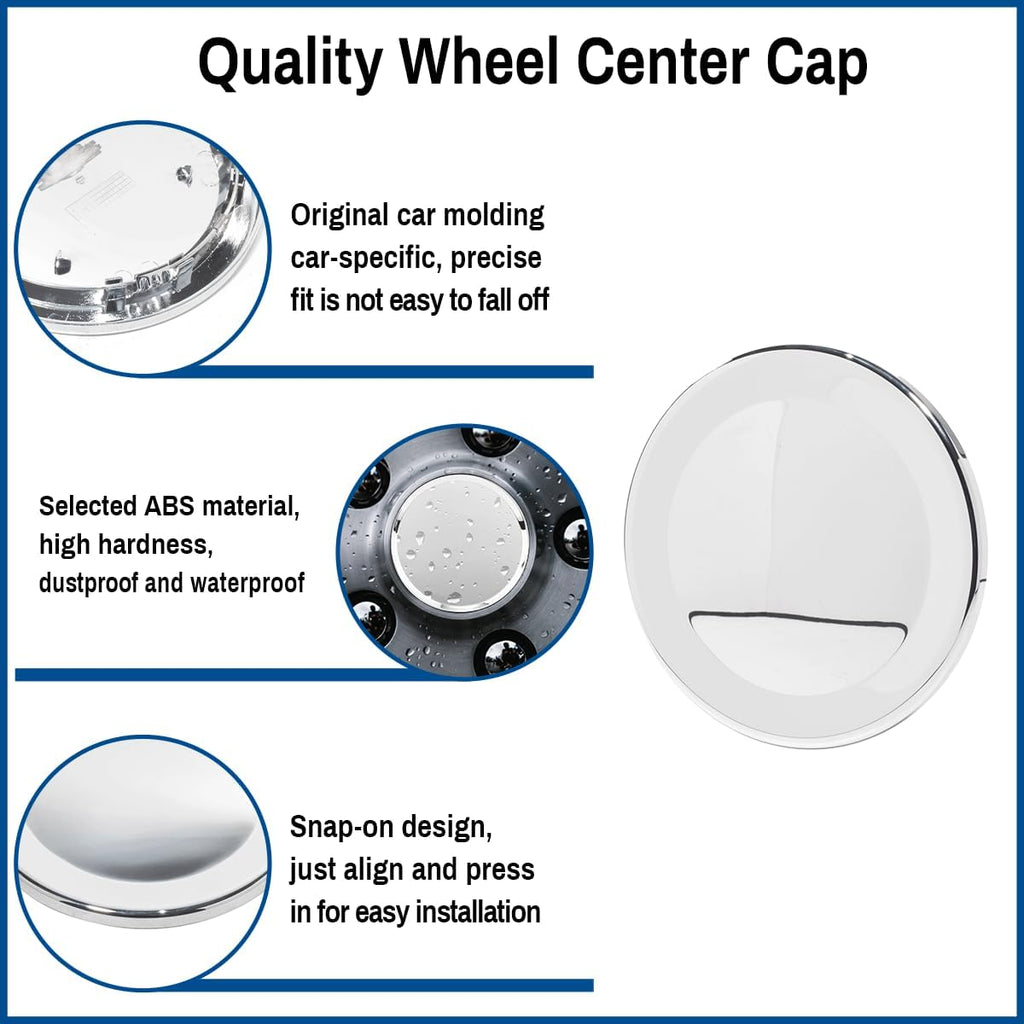 Wheel Center Cap for 2006-2009 Lincoln Zephyr Town Car MKZ Rim Hubcap Covers PN: 4W1Z1130EA 3W13-1A096-CA 4W13-1A096-BA, 4 PC, Chrome