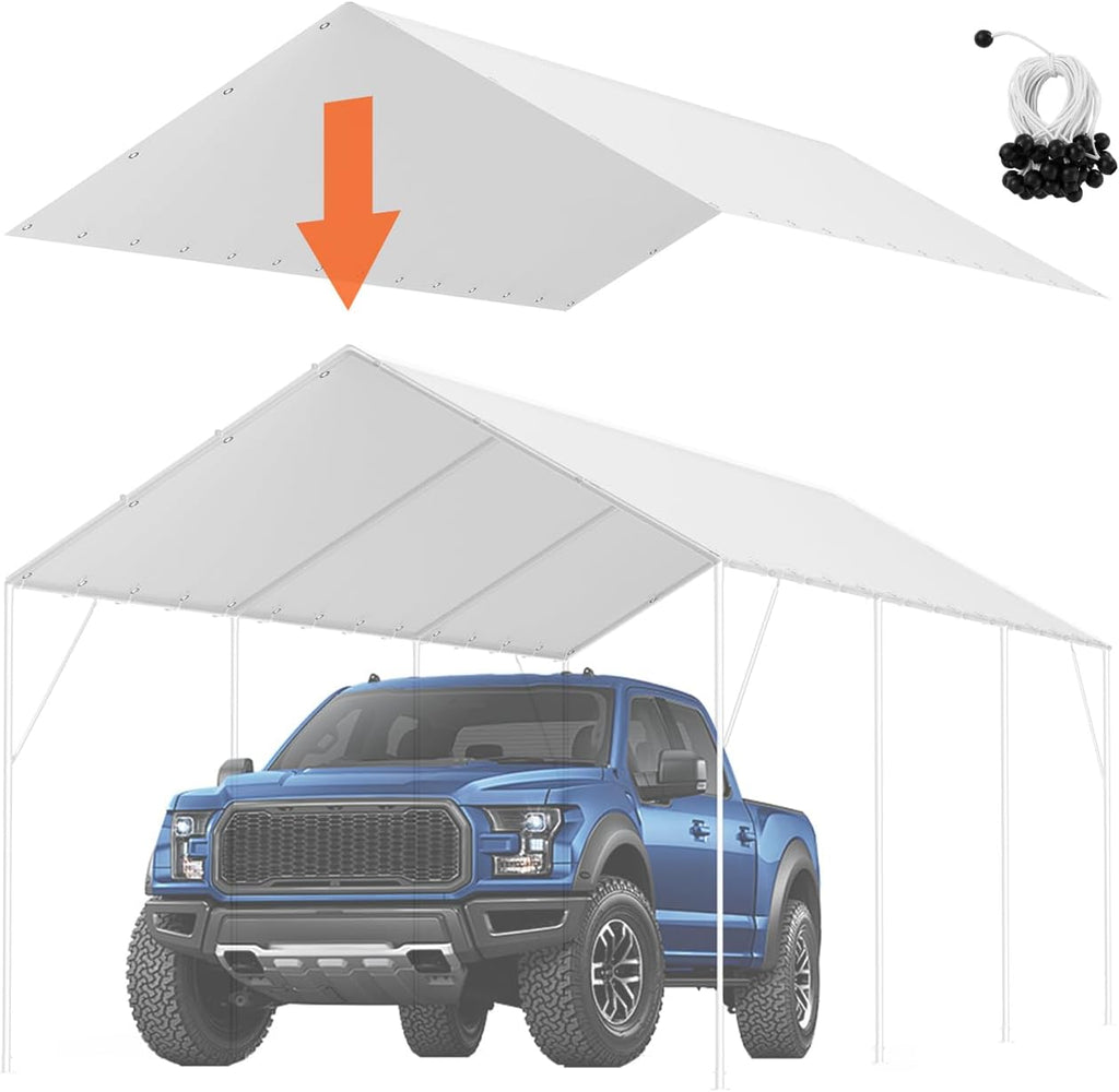 VEVOR 10x20' Canopy Replacement Cover Heavy Duty, Carport Garage Top Tent