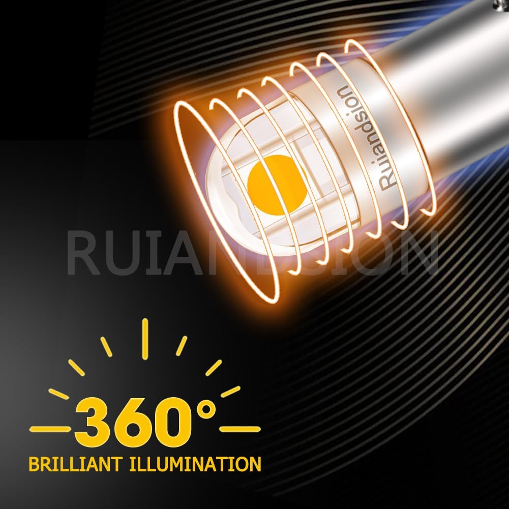 Ruiandsion BAY9S LED Reading Light H21W 64136 12V Non Polarity 200LM Super Bright 3030 2SMD Chipset Yellow for Car Interior Side Door Courtesy Map Lights Pack of 10