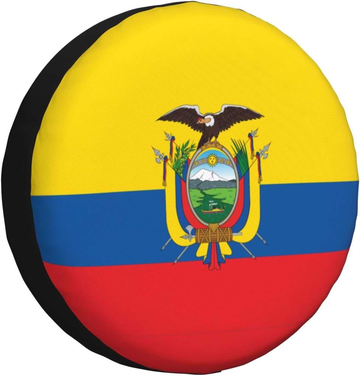 Flag of Ecuador Print Universal Spare Tire Cover for RV, Jeep | Wheel Protector Fits Rv, Trailer, Jeep, Shield Tires From Sun, Dirt And Rain For Outdoor Storage