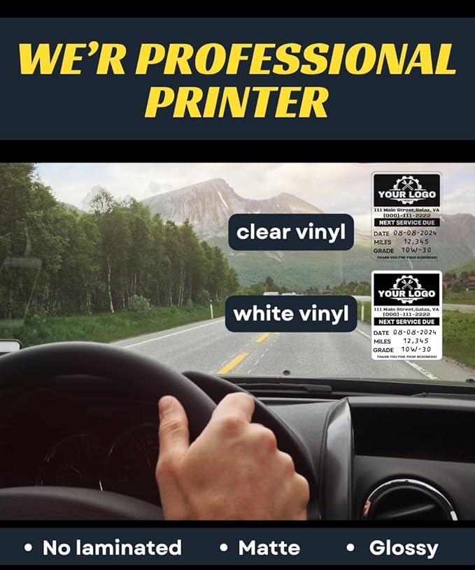 Oil Change Stickers for Windshield Personalized - Image 6