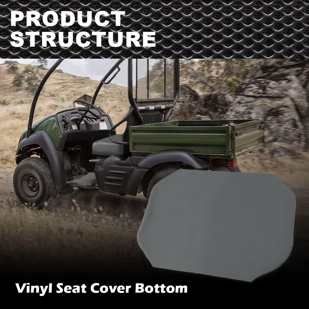 CNNELL Vinyl Seat Cover Bottom Compatible with Kawasaki Mule 400 600 610 UTV 4x4 Gray