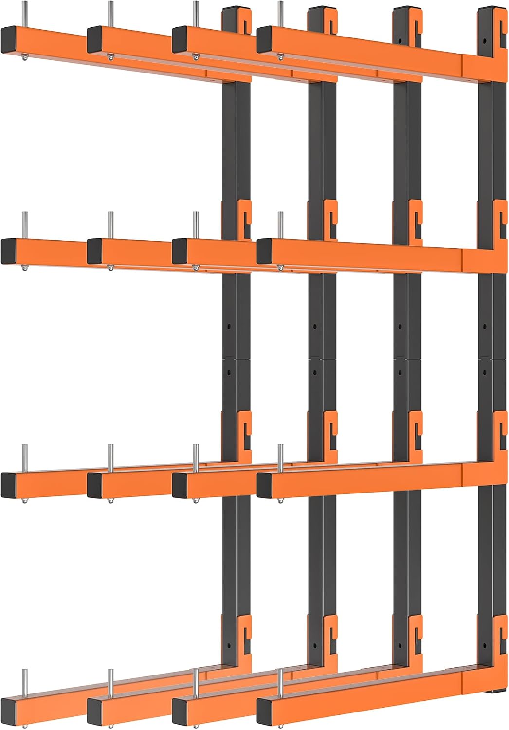 lumber storage rack wall mount, metal 8-level wood, main product view