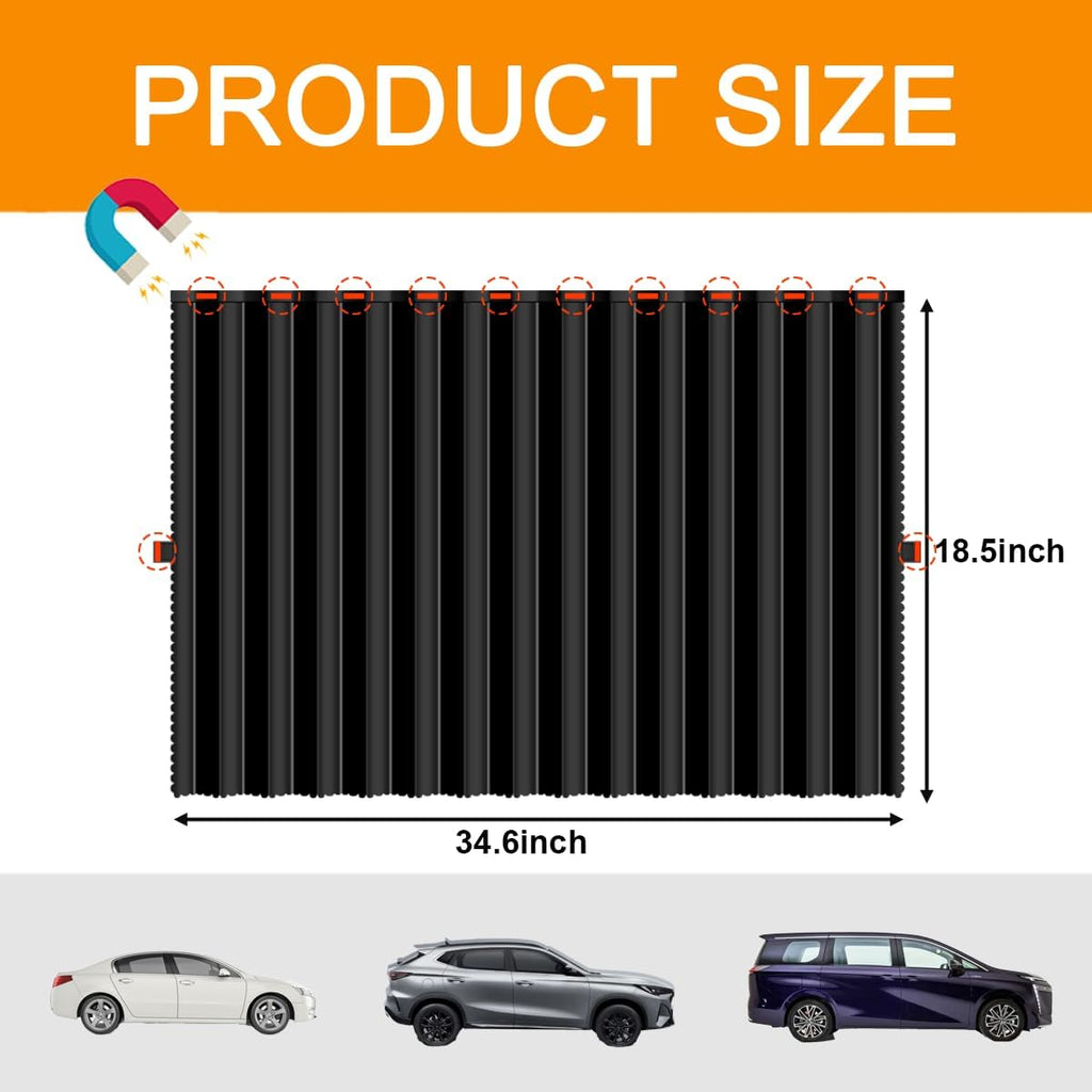 Magnetic Car Side Window Sun Shades for Breastfeeding, Taking a nap, Camping (Back Seat 2pcs)