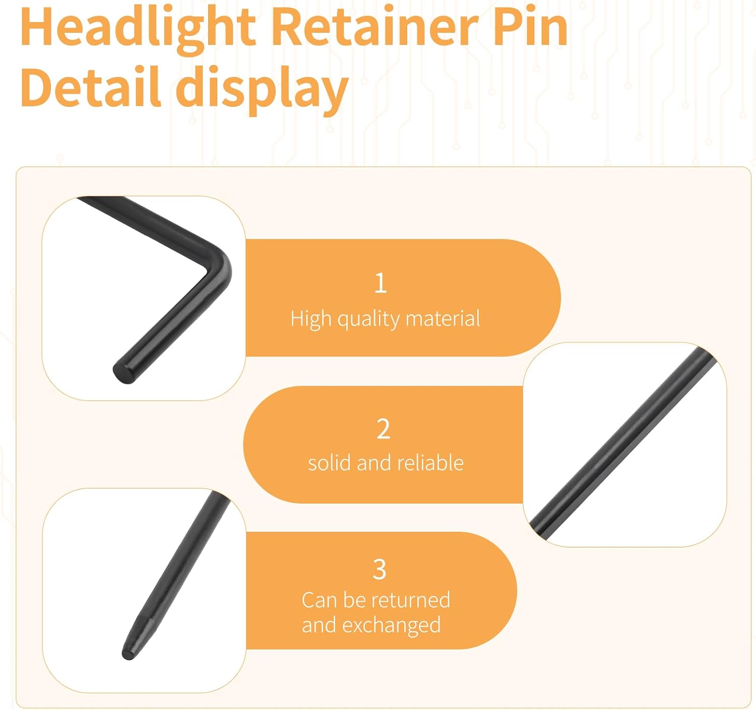 42442 Headlight Retaining Pin for Duramax Silverado Tahoe | Headlight Bulb Retainer Compatible with Duramax Trucks, Silverado, Tahoe and Other Cars - Headlight Retaining Clip, 1 Piece