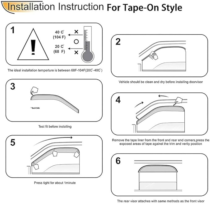 Side Window Wind Deflector fit for 2002-2006 Nissan Altima Sedan, Dark Somke - Image 6