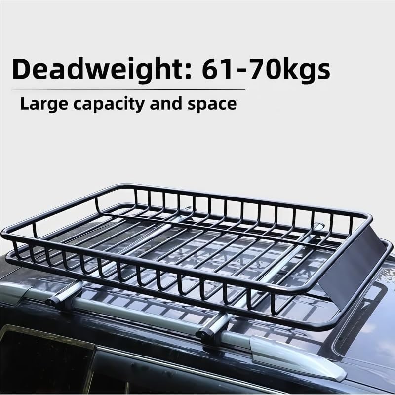 Car Roof Basket Roof Rack Cargo Basket Set Car Top Luggage Holder Car Luggage Carrier Universal Black Steel Top Cargo Carrier Rooftop Cargo Carrier Luggage Rack