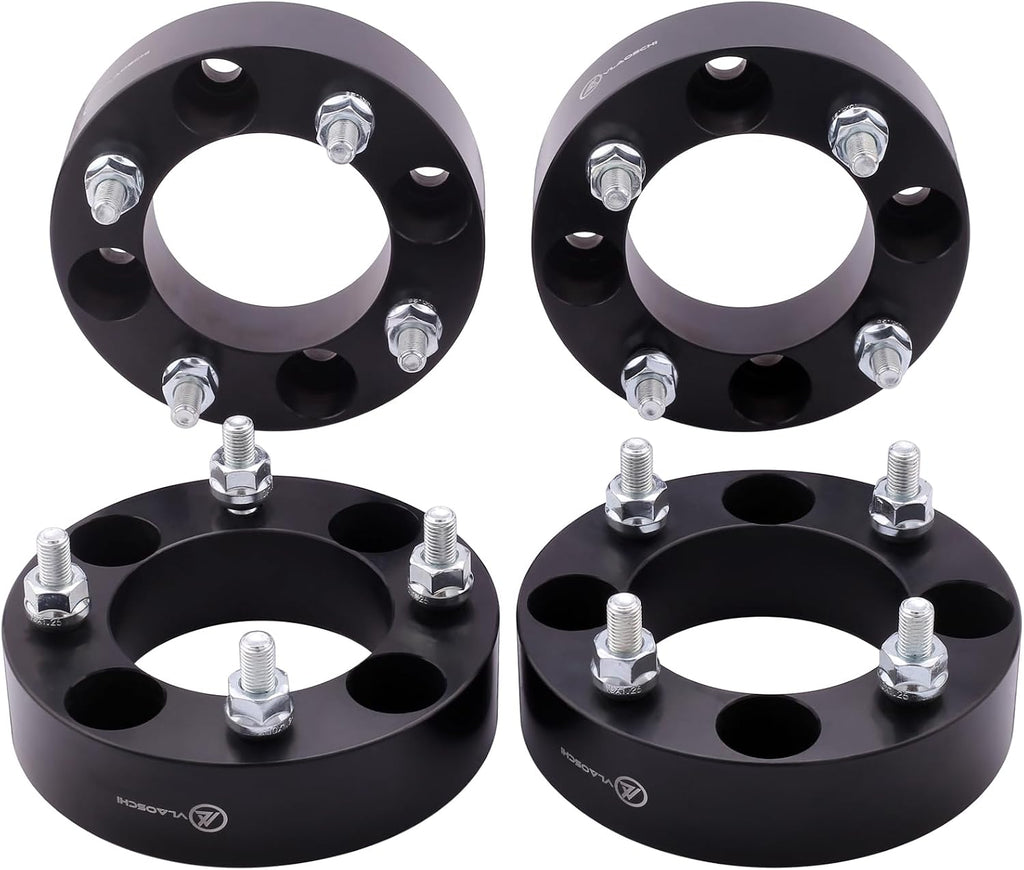 Black Forged 4x4 Wheel Spacers 1.5 Inch with M12x1.25 Studs Compatible with Yamaha Golf Cart (4x101.6 Bolt Pattern 68.5mm Center Bore) - Pack of 4