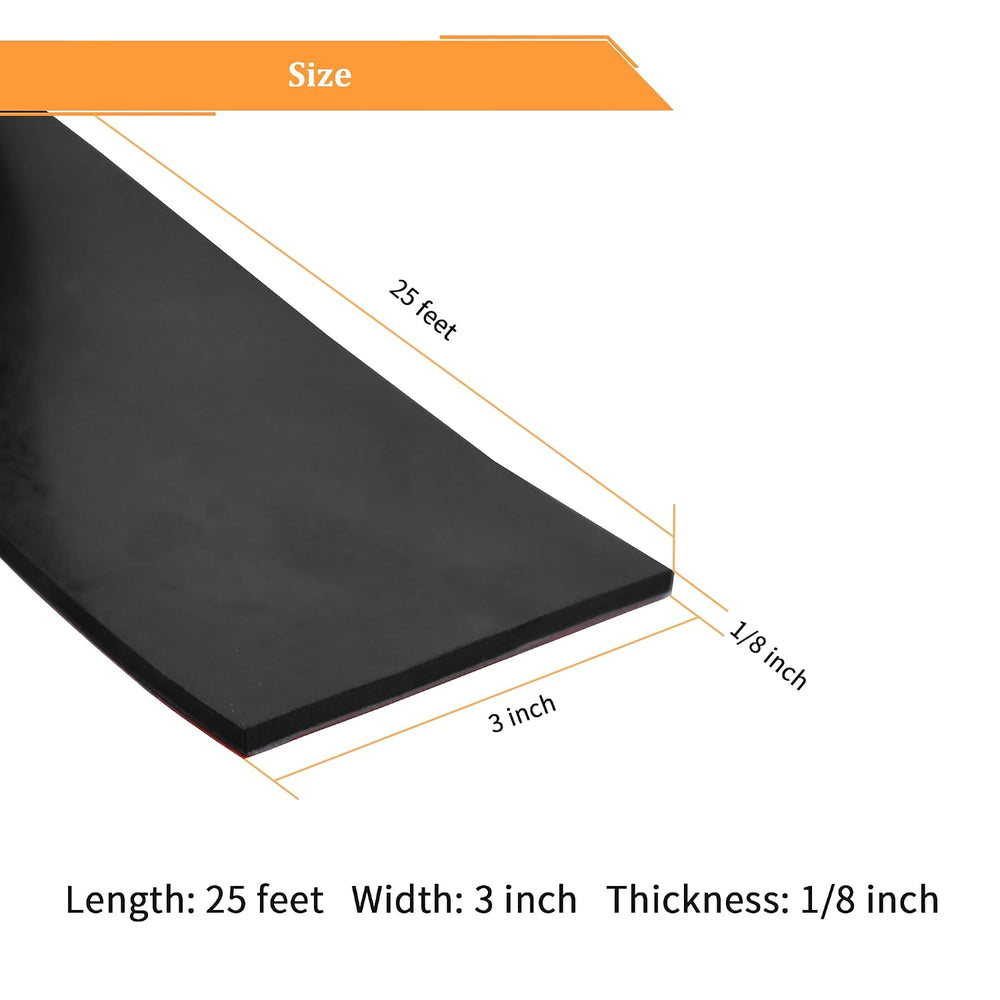 DOBTIM Solid Neoprene Rubber Strips with Adhesive Backing 1/8 (.125)" Th...