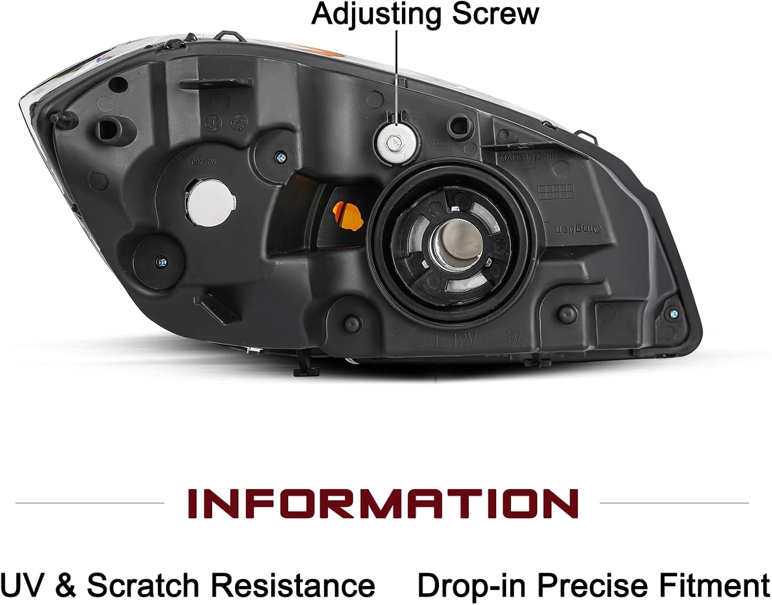 JSBOYAT Headlight Assembly Fit for 2005-2010 Chevy Cobalt 2007-2010 Pontiac G5 2005-2006 Pursuit Passenger and Driver Side, Chrome Housing & Amber Reflector