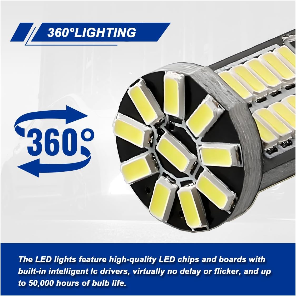10PCS 194 LED Light Bulb, T10 168 W5W 2825 LED Reading Bulb with 24-SMD 3014 Chipsets, Bright 6000K Car License Plate Lamp Bulbs for Car Interior Dome/Courtesy/Trunk Light (White)