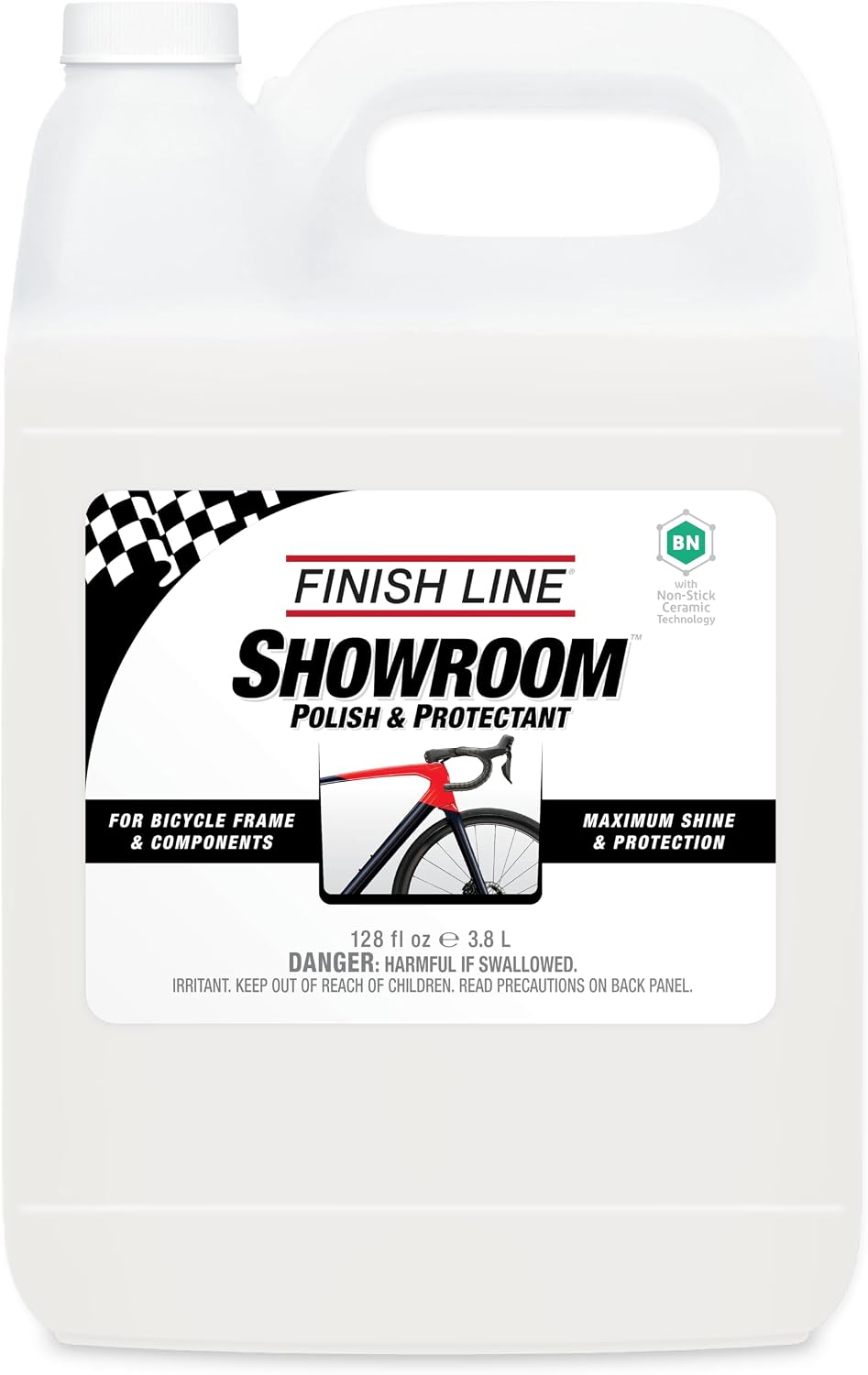 Showroom Polish and Protectant for Bicycles, High-Gloss Ceramic Finish for Bike Frames & Components, Non-Stick Dirt Repellent, UV & Rust Protection, Safe on Plastic Rubber Metal, Long-Lasting Shine