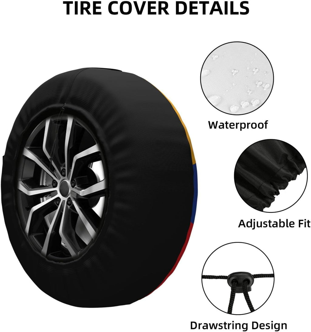 Flag of Armenia Print Universal Spare Tire Cover for RV, Jeep | Wheel Protector Fits Rv, Trailer, Jeep, Shield Tires From Sun, Dirt And Rain For Outdoor Storage