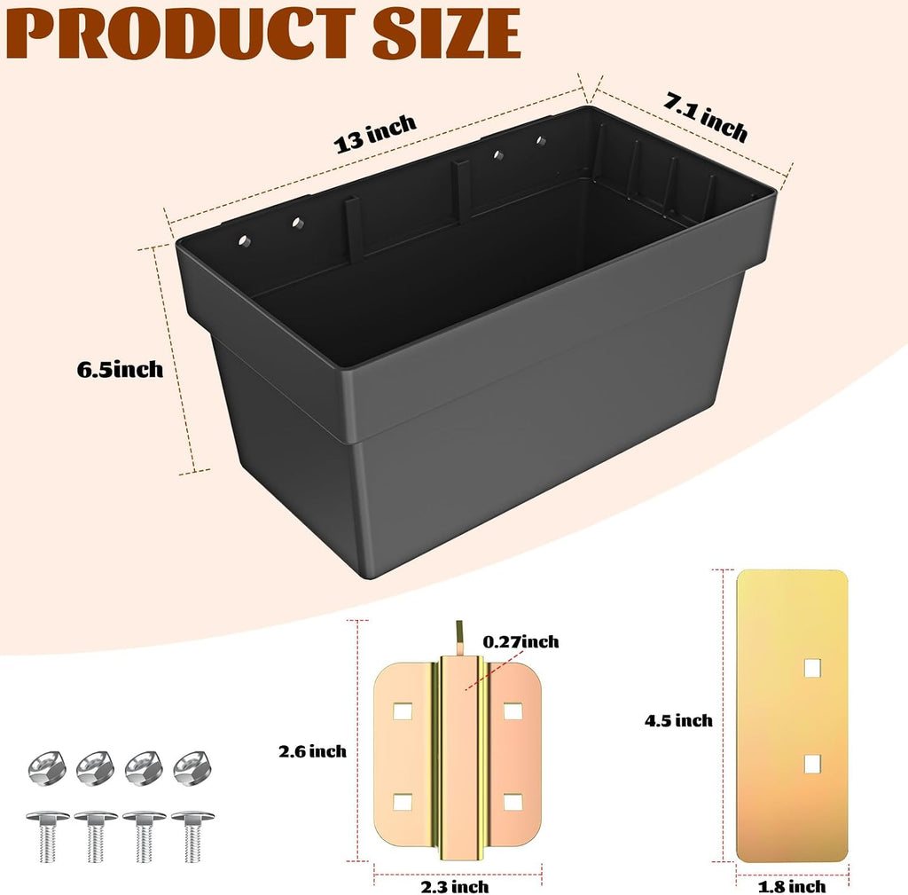 2 Pack E-Track Storage Bin for E-Track System, E Track Accessories Storage Box for Trucks, Easily Organizer Bin for Enclosed Trailer