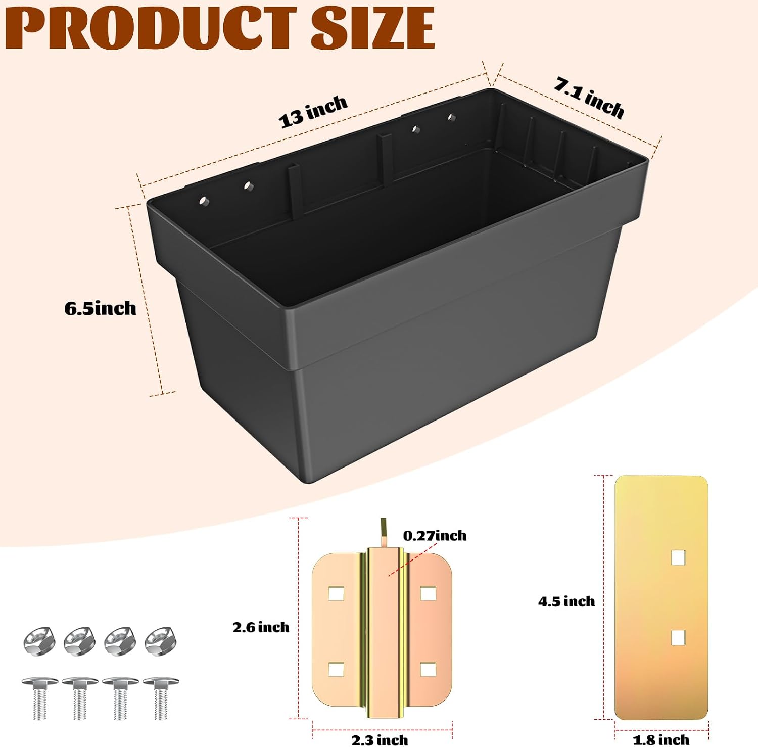 2 Pack E-Track Storage Bin for E-Track System, E Track Accessories Storage Box for Trucks, Easily Organizer Bin for Enclosed Trailer