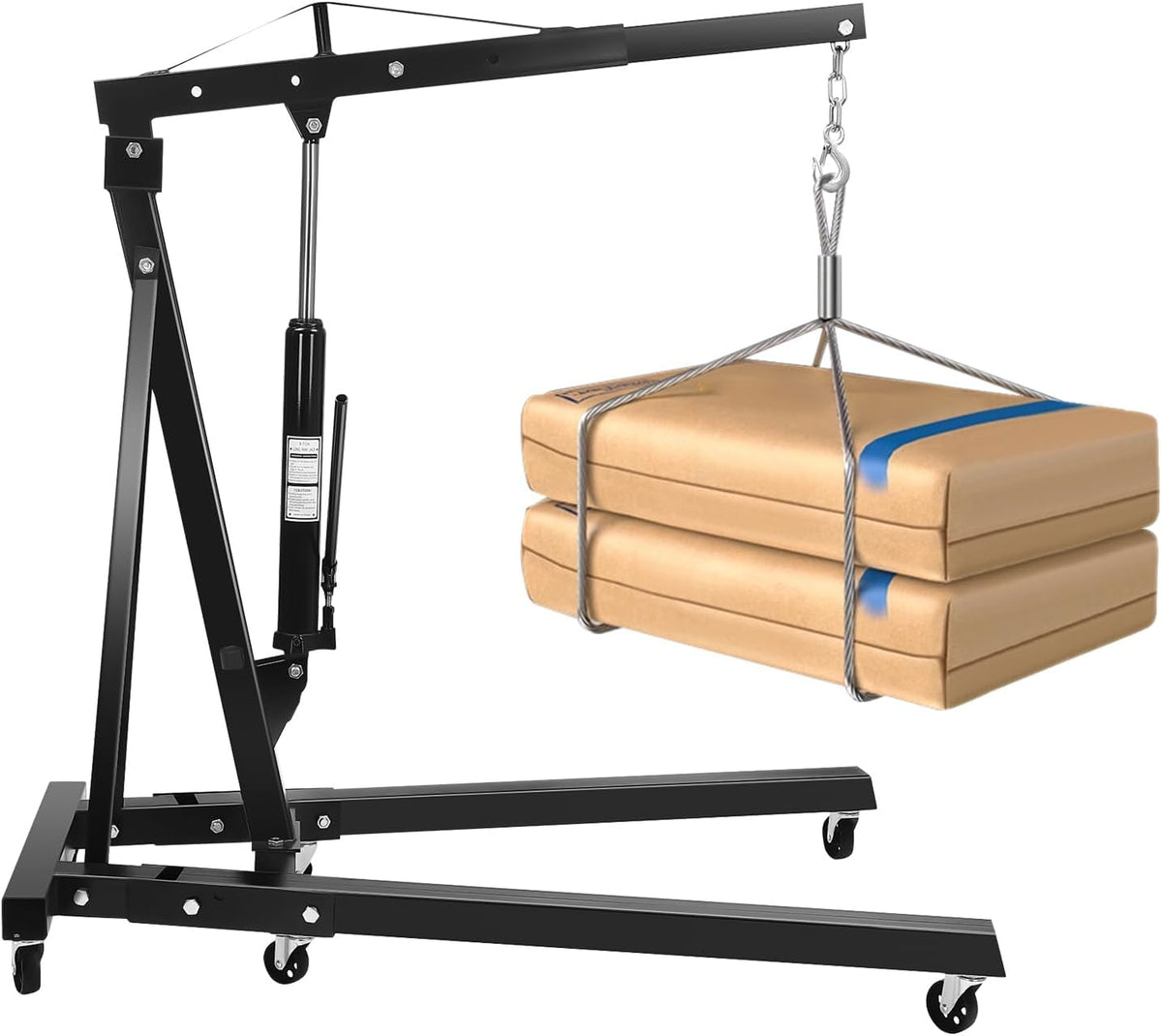 LOYALHEARTDY 2 Ton Hydraulic Engine Hoist, Folding Engine Lift