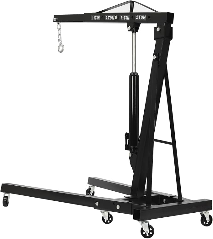Engine Lift Crane 2 Ton Engine Hoist Heavy Duty Garage Hydraulic Lift Foldable - Image 3