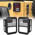 Tail Light Cover Compatible with Jeep JK Wrangler 2007-2018, Taillight Guards Covers with US Flag Pattern Decorative Exterior Protector