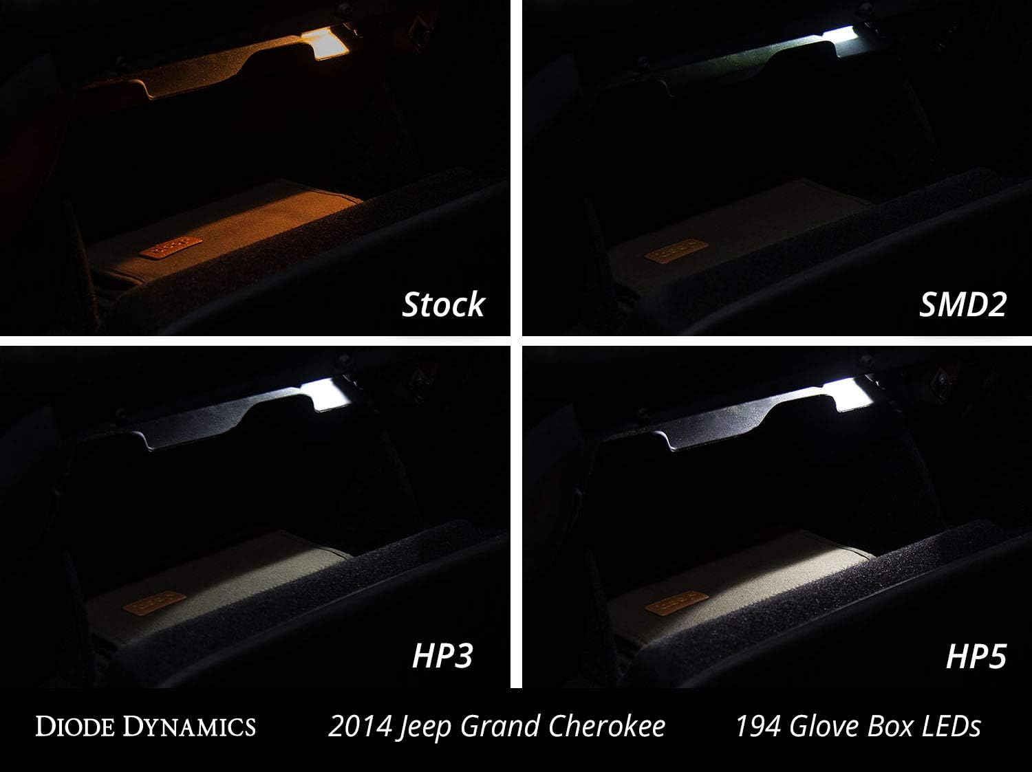 Diode Dynamics Glove Box LED compatible with Jeep Grand Cherokee 2000-2026 (one), 194 HP3 Pure White (5000K)