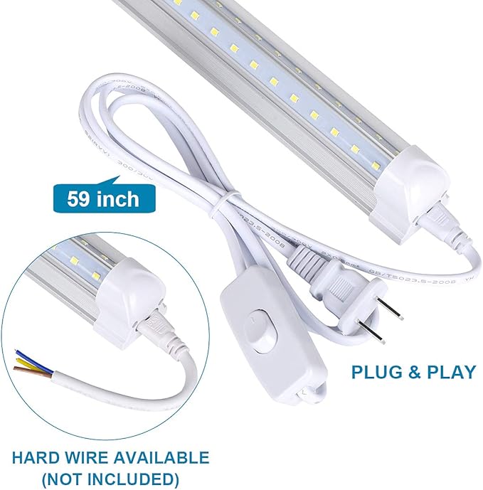 12 Pack, Led Shop Lights, 8FT Led Shop Light, 100W 6000K 15000LM Clear White - Image 2