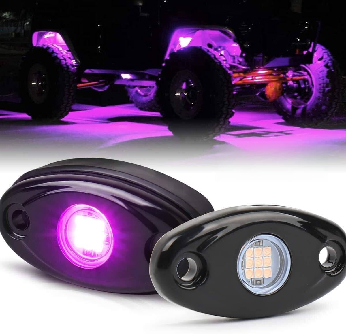 16pods Purple Pink Rock Lights Dc 12v with Switch Kit for Trucks Utv ATV IP68 Waterproof