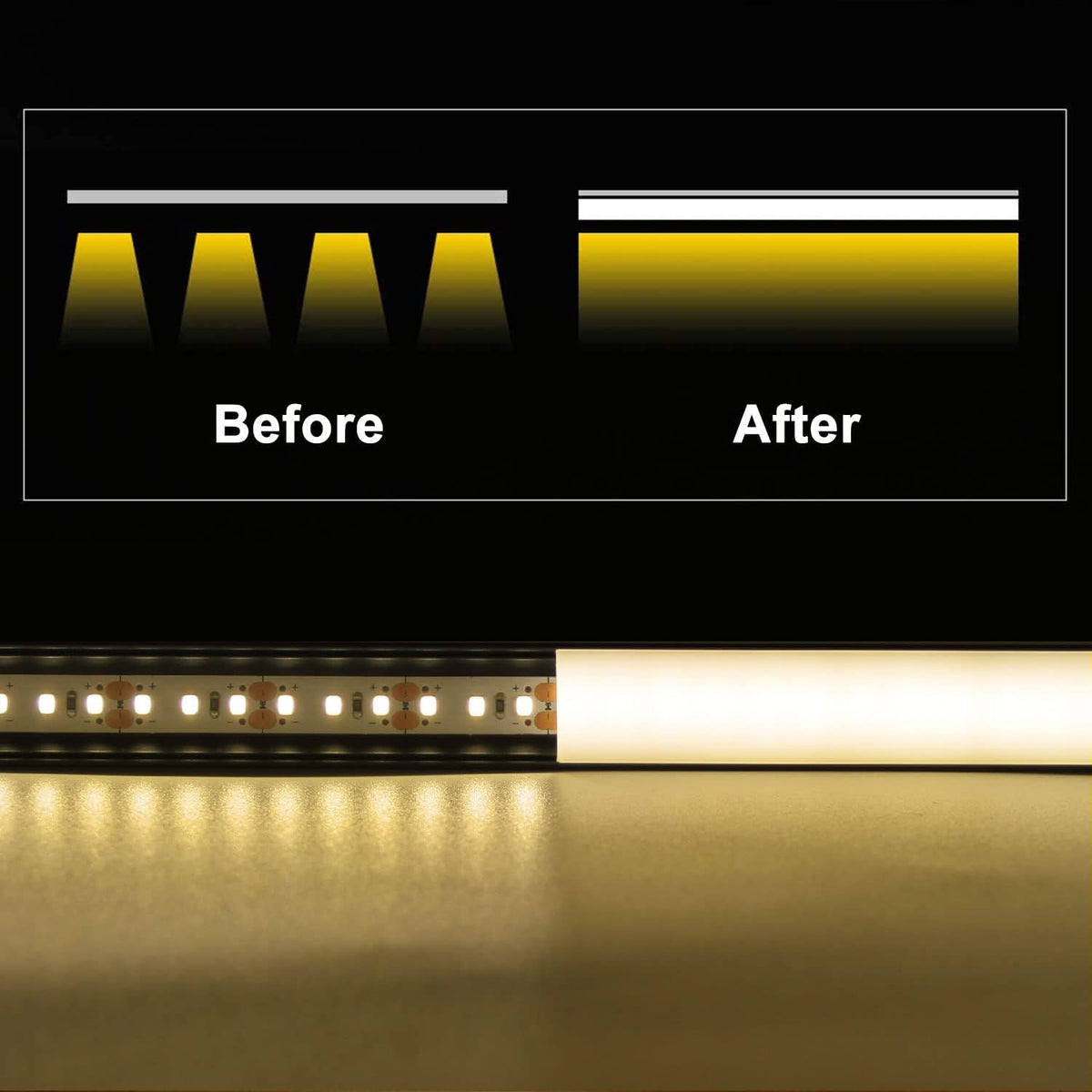 vst 6pack 3.3 ft black led aluminum channel, package contents
