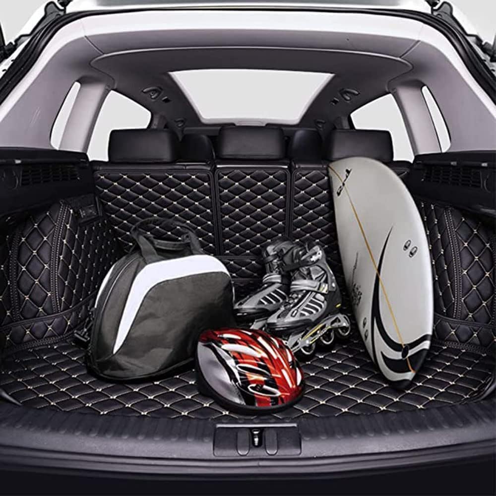 Car Full Coverage Boot Liner for Polestar 2 2023 2024 2025, Antislip Carpets Anti-Scratch Leather Rear Trunk Protector Mat,A/BlackRed