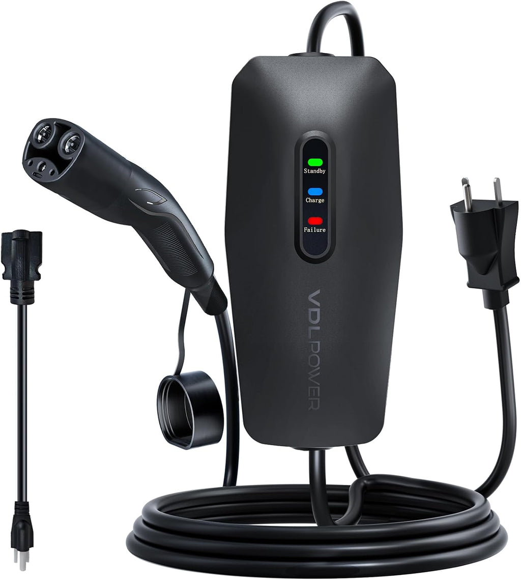 Level 1/2 EV Charger for Tesla 16Amp, Electric Vehicle Portable Charger