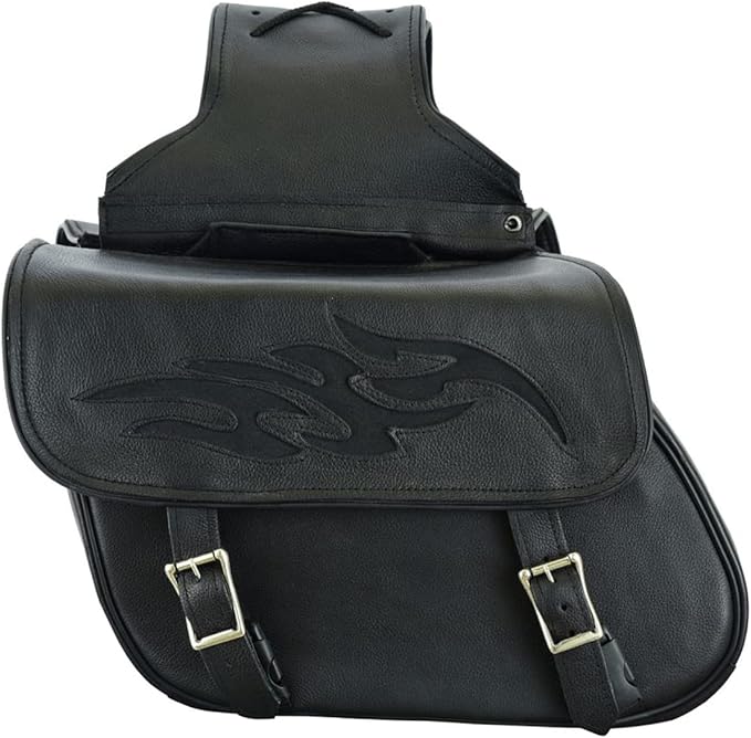 GARGOYLE BELLS Motorcycle Saddle Bags Leather Motorcycle Luggage Bag - Image 2