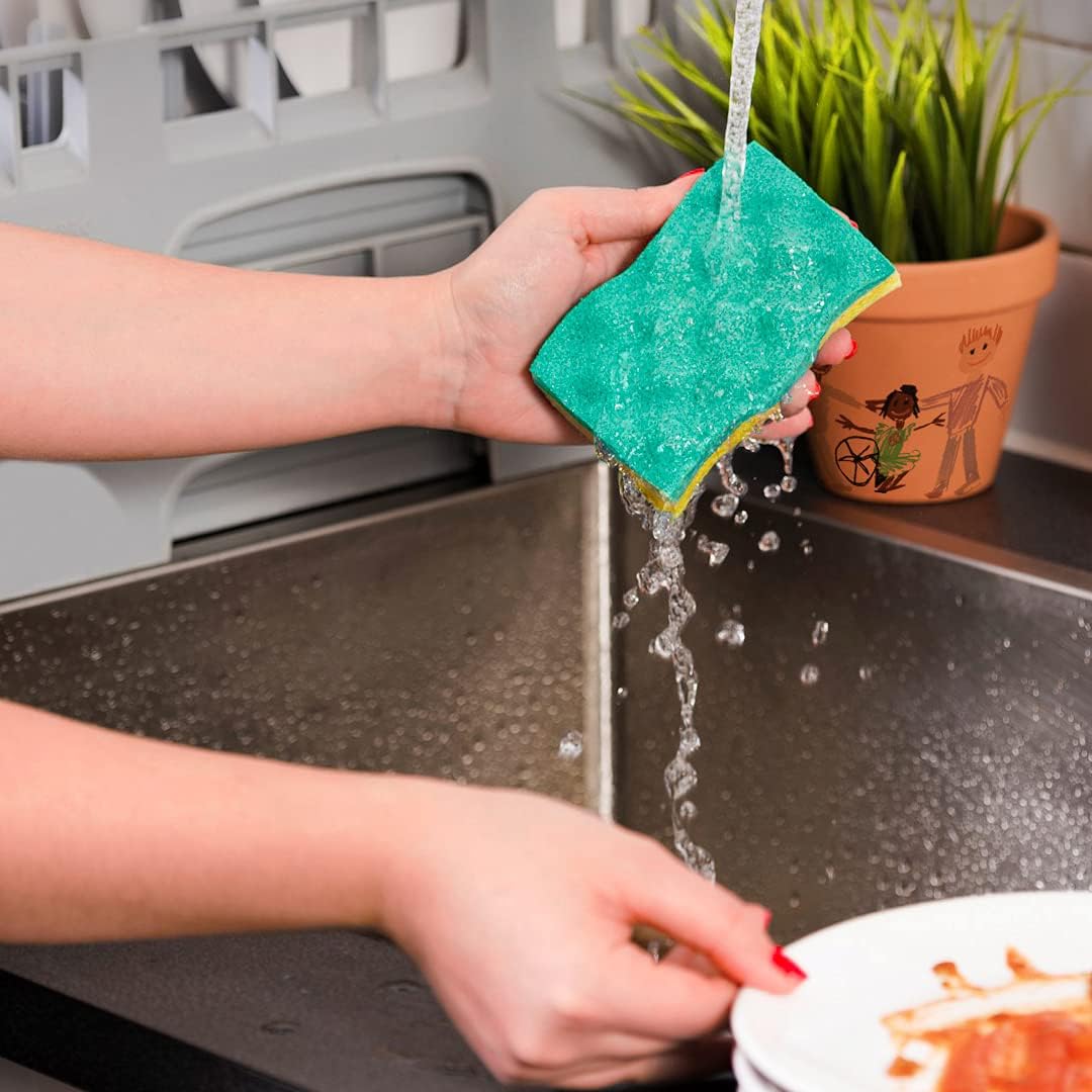 Vileda Glitzi Always Clean 2 Sponges, Yellow/Green