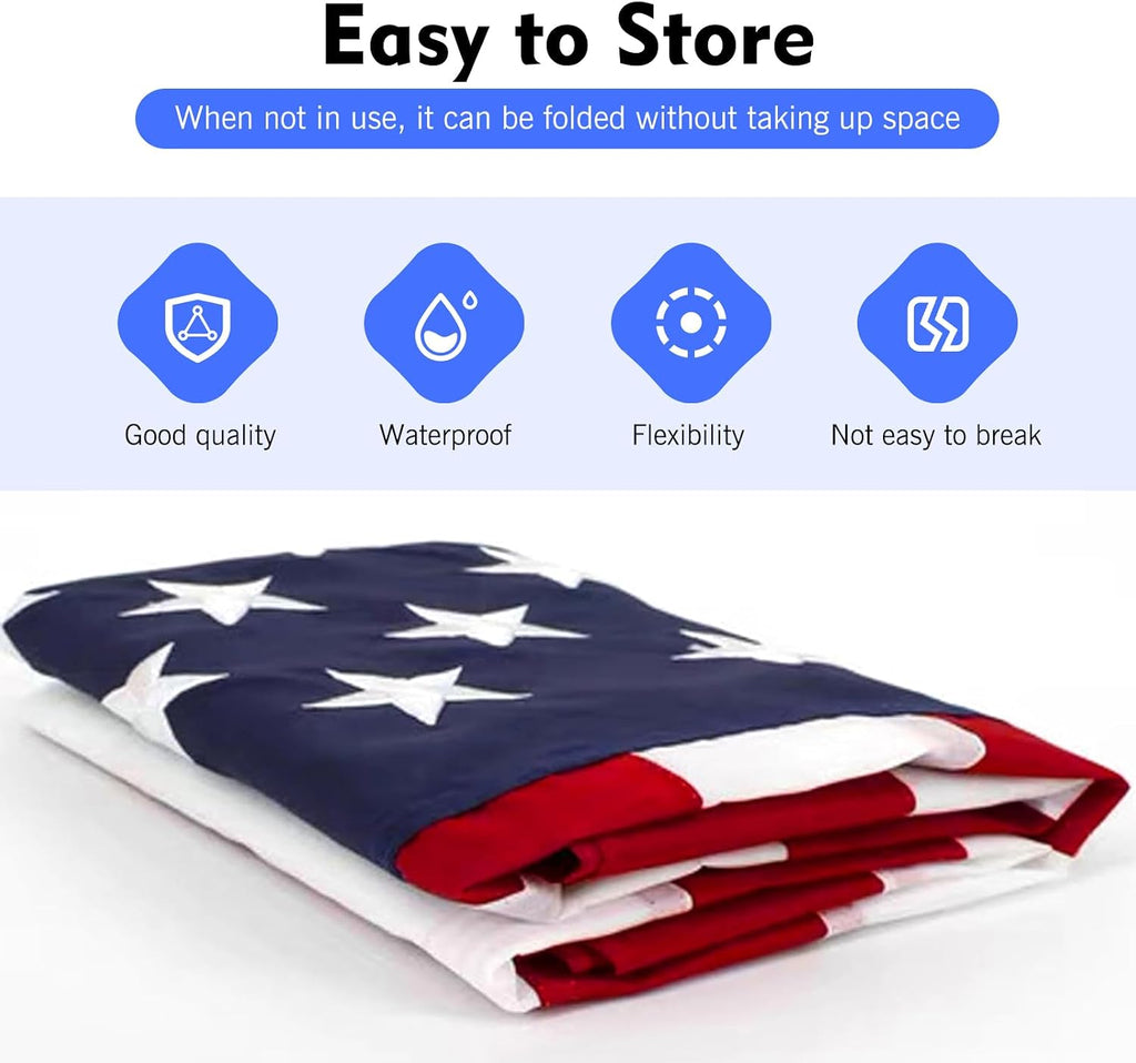 2 PCS Car American Flags, Double-Sided Patriotic USA Flag for LED Whip Light & Antenna Pole, Heavy-Duty Star Stripe Pattern with Grommet, for UTV ATV Truck Boat Offroad (Multicolored)