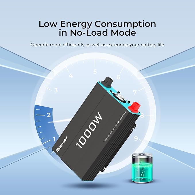 Renogy 1000W Pure Sine Wave Inverter 12V DC to 120V AC Converter - Image 8