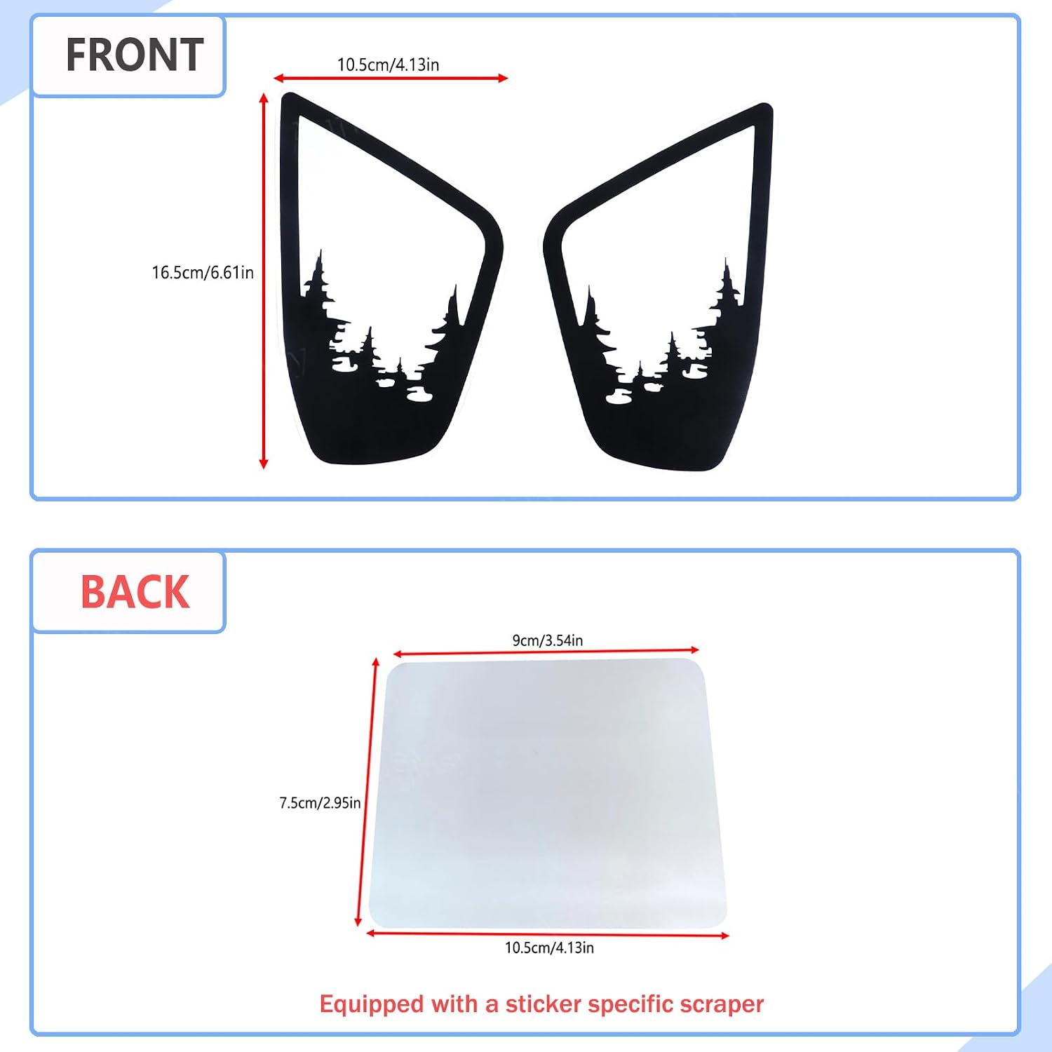 Car Rear Fog Light Lamp Film Trim Decal Compatible with Subaru Crosstrek GU 2024 2025+, Taillight Panel Precut Vinyl Tint Cover Back Fog Lamp Guard Black Forest Graphics Sticker Decoration Accessories