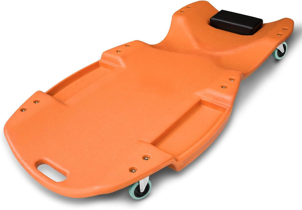 Magshion Mechanic Creeper with Padded Headrest & Tool Trays – 440 lbs Capacity