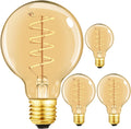 Leools Vintage LED Spiral Filament Bulb G25/G80 Dimmable Flick-Free 6W CRI95