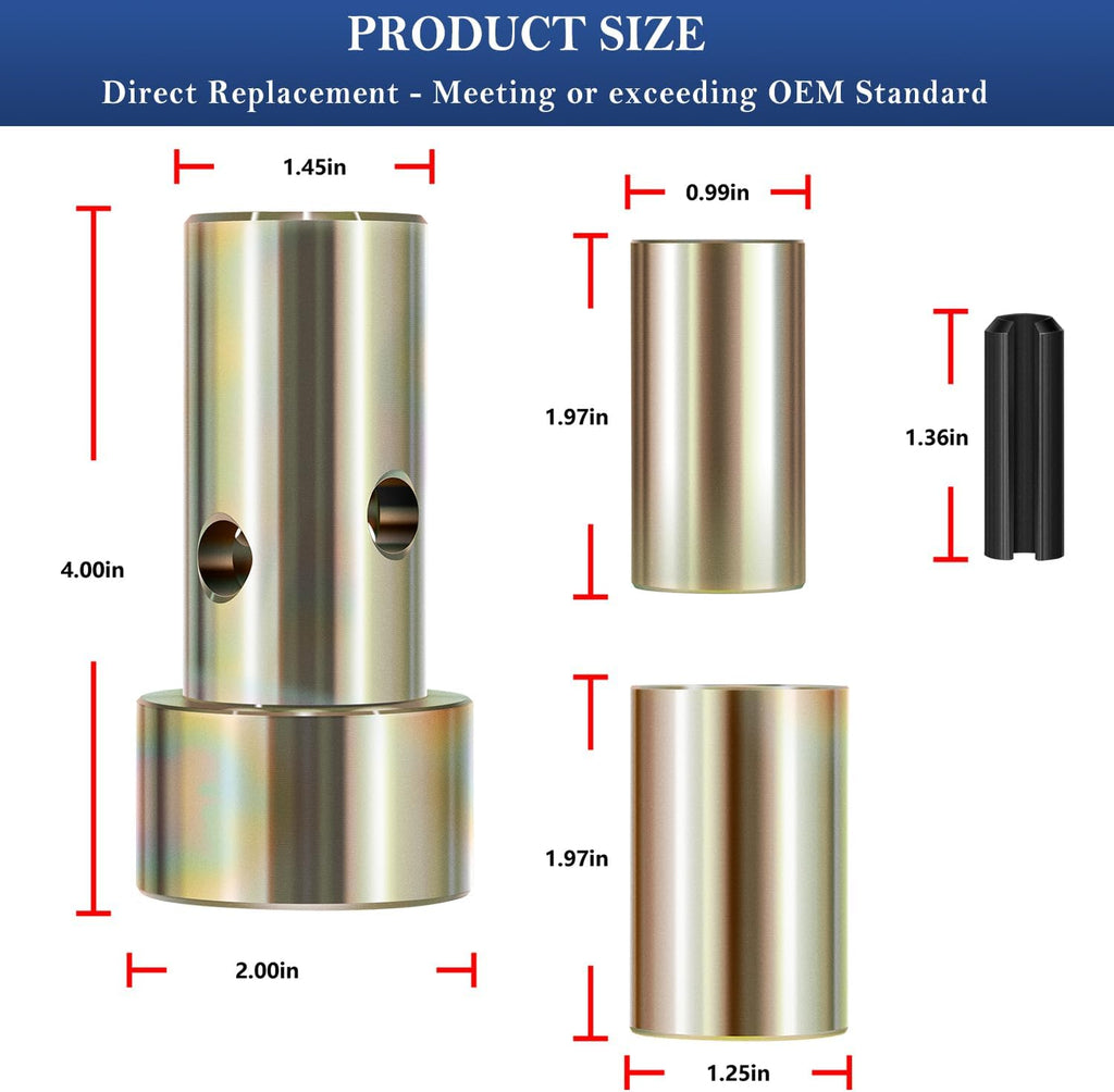 Bonbo TK95029 Cat 1 Quick Hitch Adapter Bushing Kit Fits for Category 1, 3-Point Hitch Tractors (2 Sets)