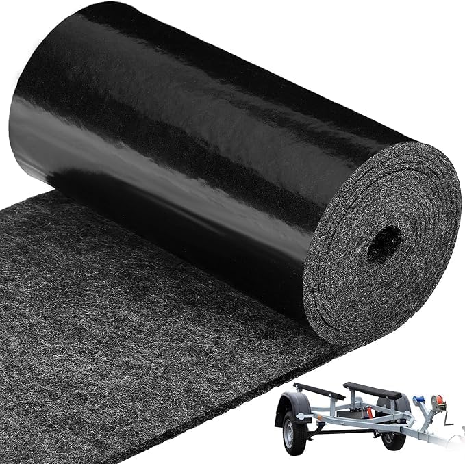 Boat Trailer Bunk Carpet, Black Marine Carpet, Replacement for Trailer Bunk Boards, Boat Lift Bunks, and Runners, Available in 12" and 24" Widths