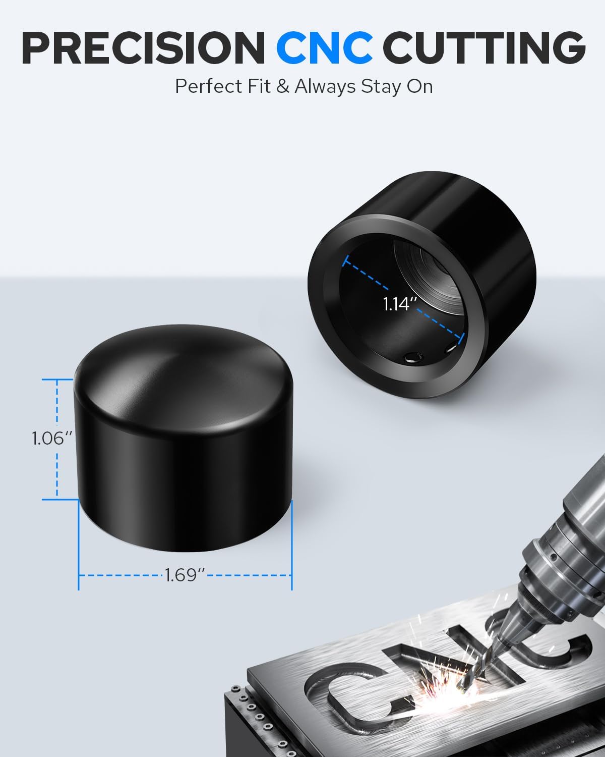 Benlari CNC Front Axle Nut Covers fit for Harley, Black Axle Nut Caps Compatible with Harley Davidson Touring Sportster Trike Dyna Softail Street Glide Road King Iron 883 Fat Boy 2002-2023