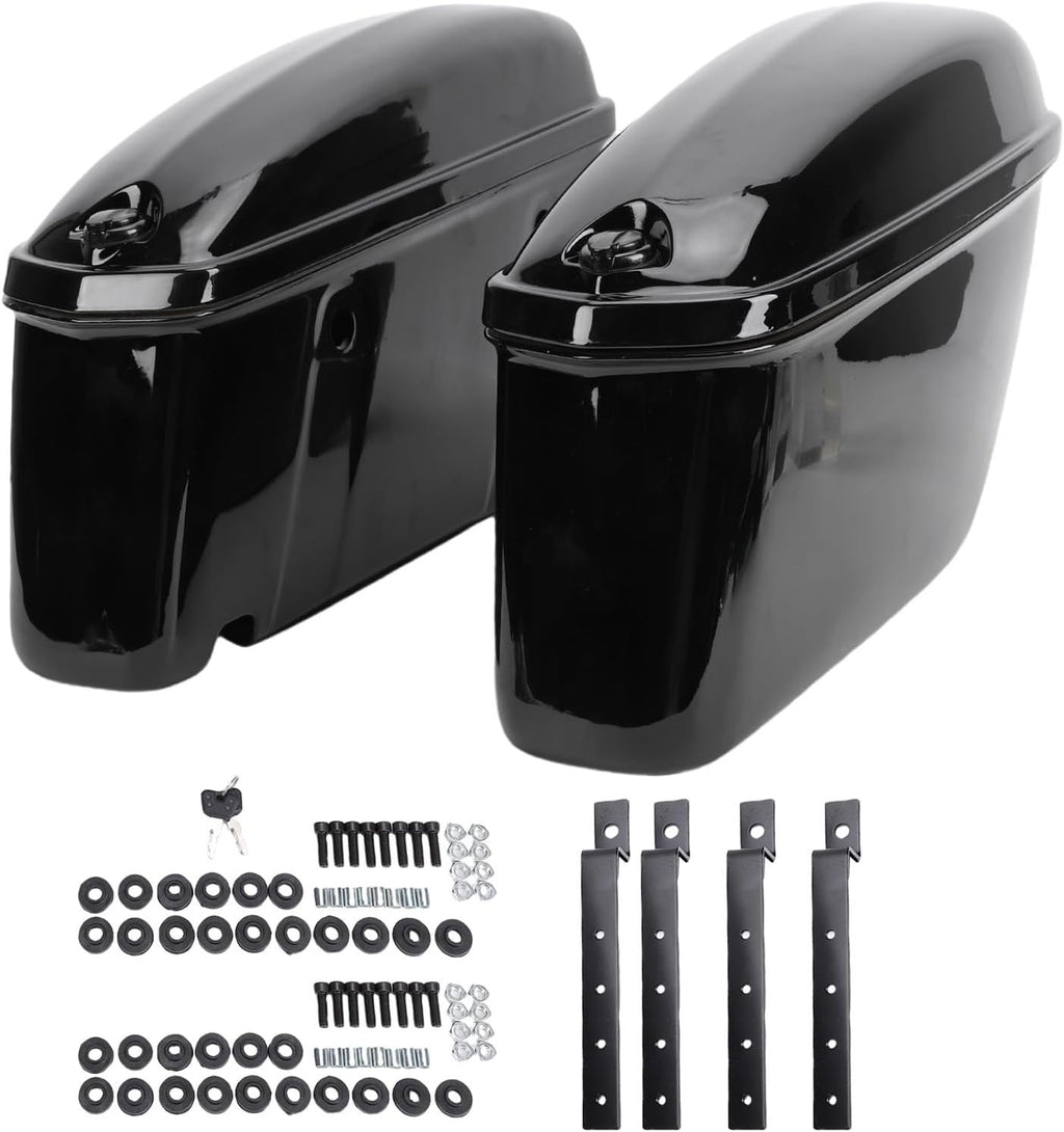 Black Side Box 22L Trunk Storage Box with Lock Stylish Top Opening Lid for Motorcycles High Grade ABS Construction