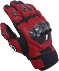 Harssidanzar Breathable Leather Motorcycle Gloves Touchscreen by Harssidanzar