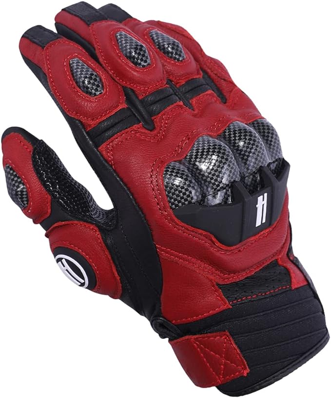 Harssidanzar Breathable Leather Motorcycle Gloves Touchscreen by Harssidanzar