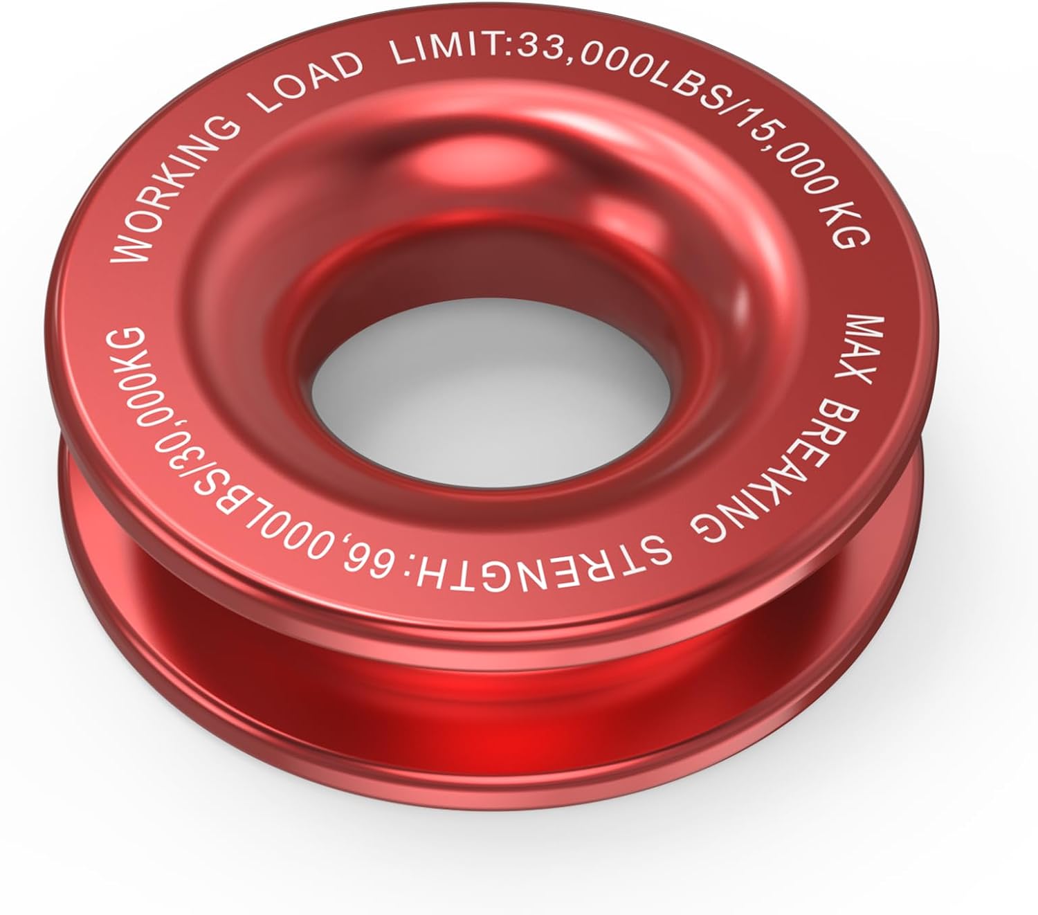 Bevinsee Winch Snatch Recovery Ring 66000lbs for Soft Shackle and Winch Rope Off-Road Compatible with ATV Trailer SUV UTV SXS 4x4 Truck Off-Road Vehicle Recovery, Red